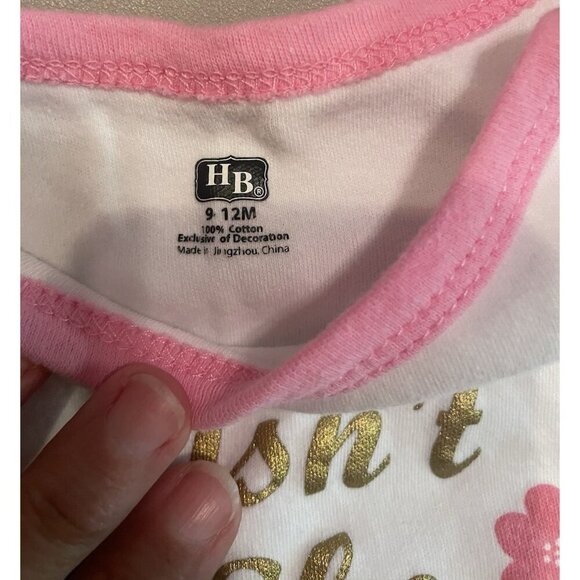 HB Hudson Bay Baby Girl One Piece 100% Cotton with Assorted Socks 9-12 Mos Pink - Picture 4 of 4
